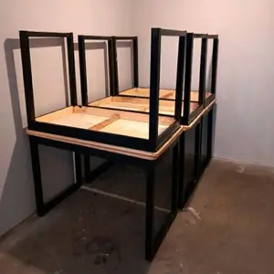 Meja makan set cafe resto bngku panjang