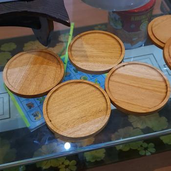 Product Review of SALE !!! wood coaster Rustic / tatakan gelas kayu diameter 10cm from Tokopedia customer review 0