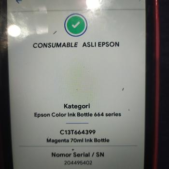 Product Review of Tinta Epson 664 Original Refill Ink For L110, L120, L210 from Tokopedia customer review 0