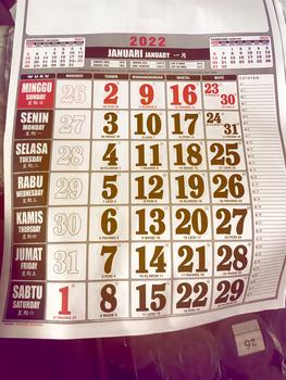 Product Review of PROMO KALENDER DINDING 38 CM x 54 CM TERMURAH EDISI TERBARU from Tokopedia customer review 0