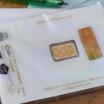 Product Review of Logam Mulia Antam 1 Gr Sertifikat Press from Tokopedia customer review 0