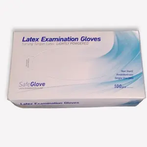 Sarung Tangan Latex Safeglove powder examination Handscoon per box isi 100pcs