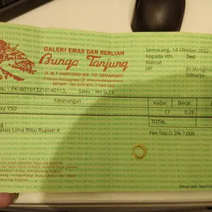 ANTING KOLONGAN BAYI / BABY - EMAS KADAR 17K - BUNGA TANJUNG GOLD