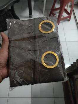 Product Review of Gorden  Curtain jendela Pintu minimalis smokering Gold polos embos coklat tua murah Tali Merah from Tokopedia customer review 0