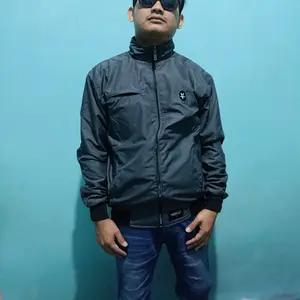 Jaket Pria Casual Simple Motoran windproof water resistant Keren Panjang