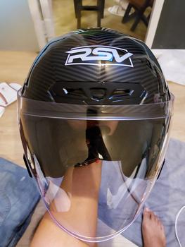 Product Review of HELM Half Face RSV NEW WINDTAIL CARBON GLOSSY  Motorcycle from Tokopedia customer review 2