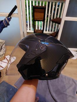 Product Review of HELM Half Face RSV NEW WINDTAIL CARBON GLOSSY  Motorcycle from Tokopedia customer review 1