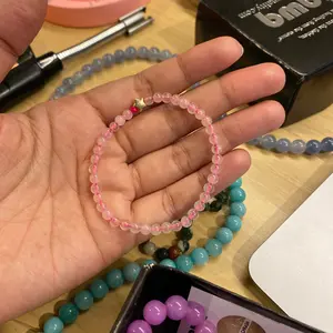 batu kuarsa rose quartz 4mm kristal healing natural crystal pink craft