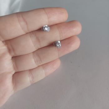 Product Review of Anting Tusuk Titanium Anti Karat Bulat Satu Mata Asli Wanita Silver from Tokopedia customer review 0