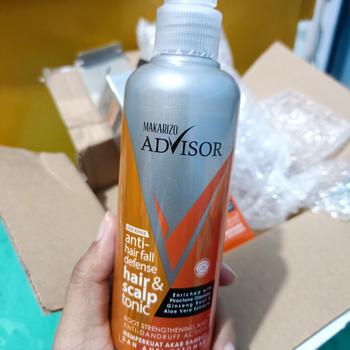 Product Review of Makarizo Advisor Hair & Scalp Tonic 240mL - 2 in 1 Untuk Rambut Rontok dan Ketombe / Memperkuat Akar Rambut from Tokopedia customer review 2