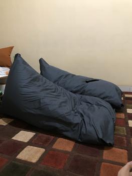 Product Review of BEANBAG WATERPROFF Triangle Size Large Plus ISI | bean bag waterproof sofa from Tokopedia customer review 0