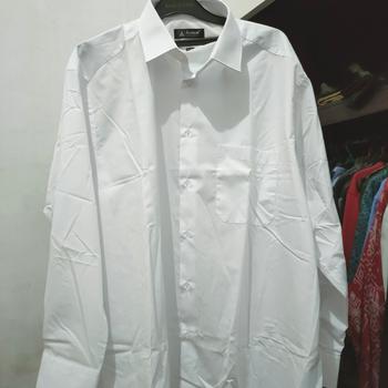Product Review of JUMBO XXL -XXXXL Alisan Kemeja Pria Polos Putih Reguler Lengan Panjang from Tokopedia customer review 0