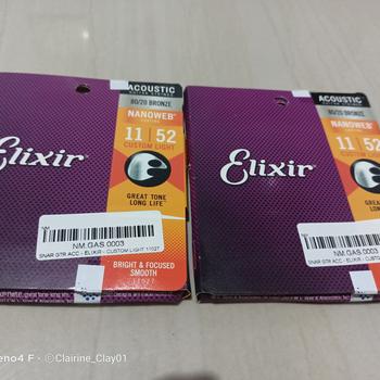 Product Review of Senar Gitar Elixir Acoustic 11027 Cstm Light (11-52) nano from Tokopedia customer review 0