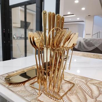 Product Review of BAKINDO Sendok Stainless Gold Silver Elegan / 6 Set Isi 24 Pcs Lengkap Dengan Rak Stainless from Tokopedia customer review 2