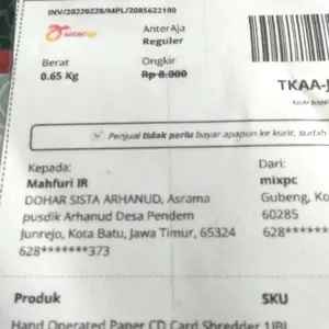 Hand Operated Paper CD Card Shredder / Penghancur Kertas Manual - Biru