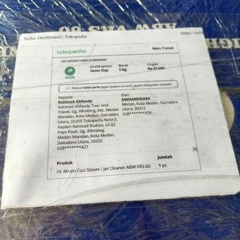 Product Review of HL Mesin Cuci Steam / Jet Cleaner ABW VRS 60 from Tokopedia customer review 1