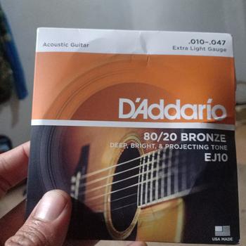 Product Review of D'Addario EJ10 10-47 senar gitar akustik ORIGINAL from Tokopedia customer review 0