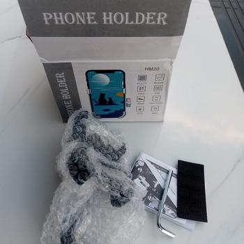Product Review of Holder hp spion BESI penahan ponsel penyangga pencagak pegangan stand handphone di motor original kuat aman anti slip mudah di gunakan NB20 from Tokopedia customer review 1
