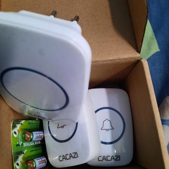Product Review of Avvic x CACAZI Wireless DoorBell Waterproof 1 Receiver 2 Transmitter Baterai Bel Black Pintu White Kotak from Tokopedia customer review 0