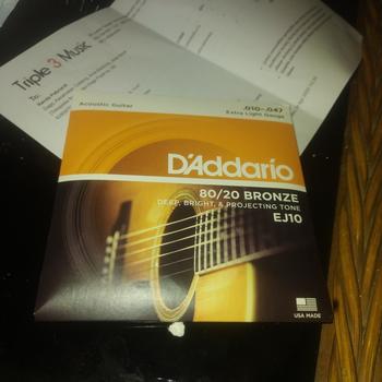 Product Review of D'Addario EJ10 10-47 senar gitar akustik ORIGINAL from Tokopedia customer review 0