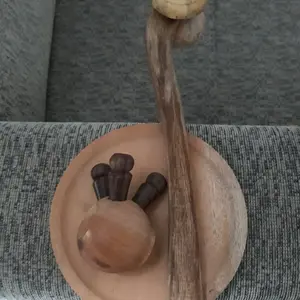 Cobek Kayu Ukuran 15 Cm Bahan Pinus Kuat Tidak Mudah Patah