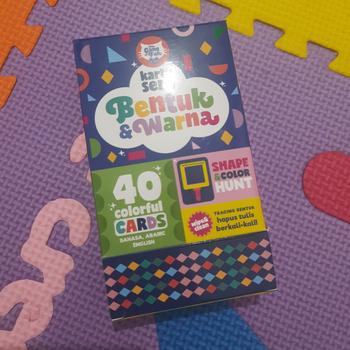 Product Review of Flash Card Kartu Seru BENTUK & WARNA (wipe-clean bisa tulis hapus) (Bhs Indonesia, Inggris & Arab) from Tokopedia customer review 0