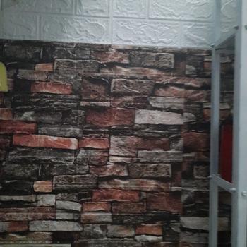 Product Review of WALLPAPER STICKER DINDING 3D BRICKFOAM MOTIF BATU ALAM WALLFOAM from Tokopedia customer review 0