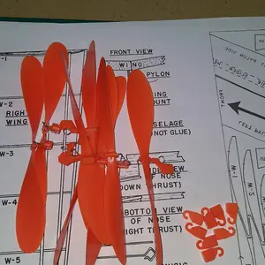 Propeller rubber power 7in pesawat tenaga karet tan balsa strip band