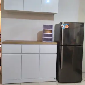 Pira - Arya Sb120 Bufet Dapur Putih Glossy White - White Glossy - Yellow Oak