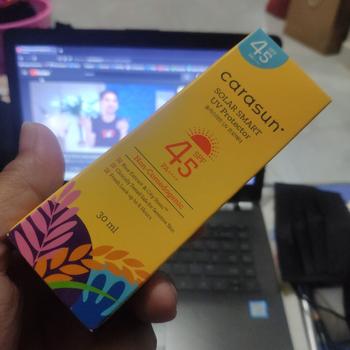 Product Review of Carasun Solar Smart UV Protector SPF45 PA++++ 30ml from Tokopedia customer review 1