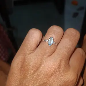 Cincin Wanita Perak Asli 925 Natural Blue Topaz Azulo