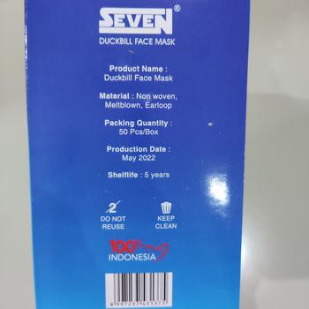 Product Review of Masker Seven Duckbill 4ply isi 50 / Masker Duckbill 4 ply from Tokopedia customer review 1