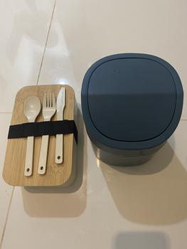 Product Review of 【TEC】BAKO Bento Box Kotak makanan Bekal Makanan Kotak Penyimpanan Makanan Lunch box Kotak Bekal Estetik Kayu minimalis Kotak Makan Tempat Makan Sendok Garpu from Tokopedia customer review 0