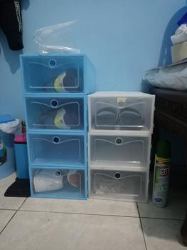 Product Review of BESAR LARGE Tempat Sepatu Susun Plastik Transparen Rak Kotak Lipat Box from Tokopedia customer review 0