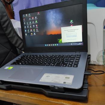 Product Review of kipas laptop cooling pad quinton 2 fan 12cm 15,6inch hitam jaring Computer Cooler pad gaming from Tokopedia customer review 1