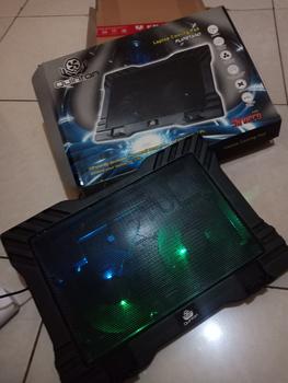 Product Review of kipas laptop cooling pad quinton 2 fan 12cm 15,6inch hitam jaring Computer Cooler pad gaming from Tokopedia customer review 0