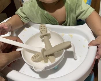 Product Review of BLOOME Baby Palm Grip Training Utensils - Stage 1 Silicone Dip Spoon from Tokopedia customer review 0