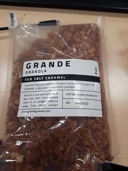 Product Review of Grande granola 500 gr (SEA SALT CARAMEL) from Tokopedia customer review 0