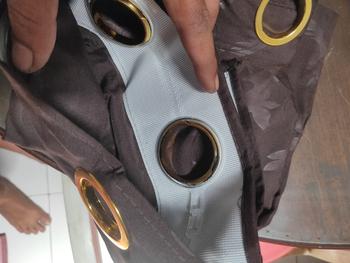 Product Review of Gorden  Curtain jendela Pintu minimalis smokering Gold polos embos coklat tua murah Tali Merah from Tokopedia customer review 2