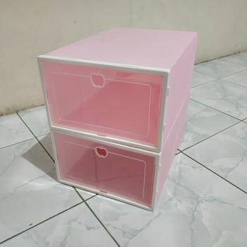 Product Review of 1 SET/ 3PCS KOTAK SEPATU/SANDAL TRANSPARAN/SHOES BOX/RAK SEPATU from Tokopedia customer review 1