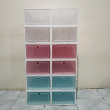 Product Review of 1 SET/ 3PCS KOTAK SEPATU/SANDAL TRANSPARAN/SHOES BOX/RAK SEPATU from Tokopedia customer review 2