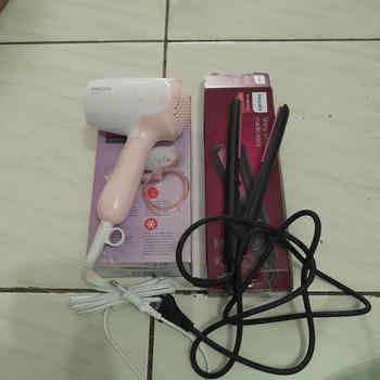 Product Review of Philips Beauty Set - Hair Dryer + Straightener (Pengering & Catokan) Sisir Catokan from Tokopedia customer review 0