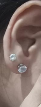 Product Review of Anting Tusuk Titanium Anti Karat Bulat Satu Mata Asli Wanita Silver from Tokopedia customer review 0