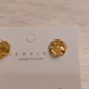 Anting Silver925 Batu Citrine Flower Quartz Crystal Natural 10mm F681