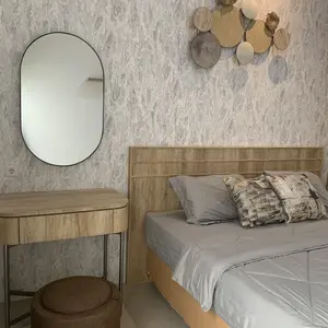 Cermin oval besi hitam 90cm x 50cm mirror wastafel kamar mandi