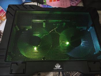 Product Review of kipas laptop cooling pad quinton 2 fan 12cm 15,6inch hitam jaring Computer Cooler pad gaming from Tokopedia customer review 0