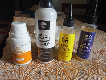 Product Review of FLAP SHOES CARE Penghilang Noda Sepatu - Cairan Pembersih Anti Jamur/Karat/Minyak/Tinta - FLAP STAINS REMOVER 100mL Cleaner from Tokopedia customer review 0