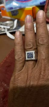 Product Review of CINCIN PERAK PRIA BLUE SAFIR SAMPING NATURAL BERLIAN EROPA TJ024 from Tokopedia customer review 0