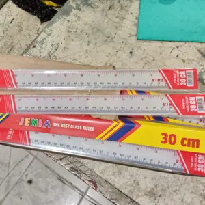 Penggaris Plastik Jenia 30 cm Per Pak / Lusin isi 12 pcs / Garisan Mika Bening / Glass Ruller Transparant
