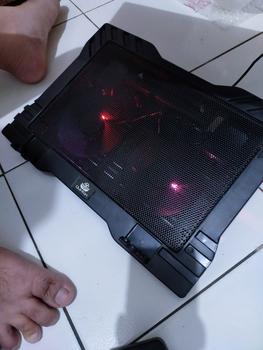 Product Review of kipas laptop cooling pad quinton 2 fan 12cm 15,6inch hitam jaring Computer Cooler pad gaming from Tokopedia customer review 0